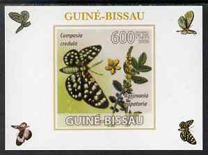 Guinea - Bissau 2009 Butterflies & Flowers #4 individual imperf deluxe sheet unmounted mint. Note this item is privately produced and is offered purely on its thematic appeal, stamps on butterflies, stamps on flowers