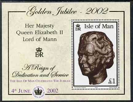 Isle of Man 2002 Golden Jubilee - 2nd issue perf m/sheet unmounted mint, SG MS 975, stamps on royalty, stamps on golden jubilee