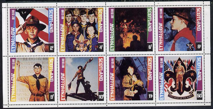Eynhallow 1978 Scouts (Paintings by Norman Rockwell) perf  set of 8 values (2p to 50p) superb unmounted mint, stamps on scouts, stamps on arts