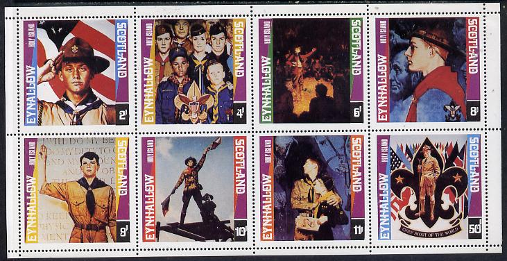 Eynhallow 1978 Scouts (Paintings by Norman Rockwell) perf  set of 8 values (2p to 50p) superb unmounted mint, stamps on , stamps on  stamps on scouts, stamps on  stamps on arts