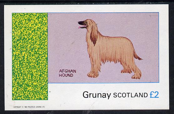 Grunay 1982 Dogs (Afghan Hound) imperf deluxe sheet (£2 value) unmounted mint, stamps on animals    dogs    afghan