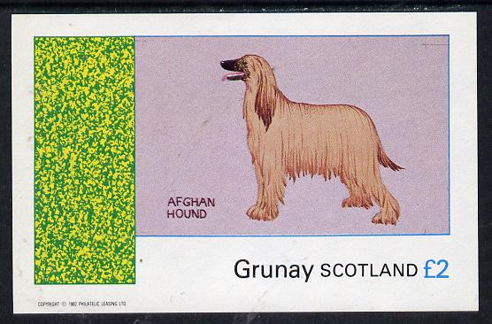 Grunay 1982 Dogs (Afghan Hound) imperf deluxe sheet (2 value) unmounted mint