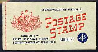 Australia 1957 4s booklet complete & fine, SG SB34, stamps on 