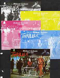 Chad 2009 Michael Jackson #4 - Thriller m/sheet the set of 5 imperf progressive proofs comprising the 4 individual colours plus all 4-colour composite, unmounted mint, stamps on , stamps on  stamps on , stamps on  stamps on personalities, stamps on  stamps on music, stamps on  stamps on pops, stamps on  stamps on rock, stamps on  stamps on dancing