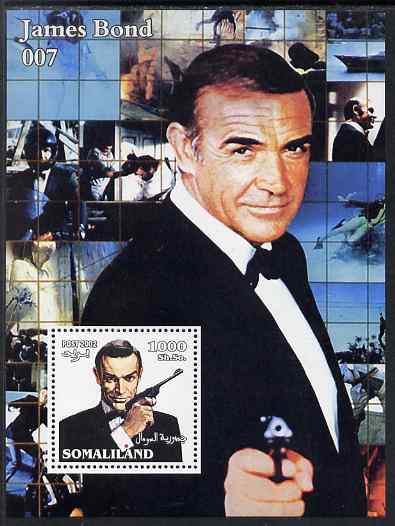 Somaliland 2002 James Bond (Sean Connery) #3 perf m/sheet unmounted mint. Note this item is privately produced and is offered purely on its thematic appeal, stamps on , stamps on  stamps on movies, stamps on  stamps on films, stamps on  stamps on  spy , stamps on  stamps on cinema, stamps on  stamps on scots, stamps on  stamps on scotland, stamps on  stamps on entertainments, stamps on  stamps on 