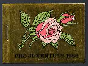 Switzerland 1982 Pro Juventute 7f80 booklet complete and very fine, SG JSB32, stamps on roses, stamps on flowers