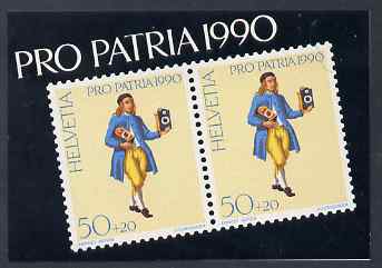 Switzerland 1990 Pro Patria 7f50 booklet complete and very fine, SG PSB1, stamps on , stamps on  stamps on clocks