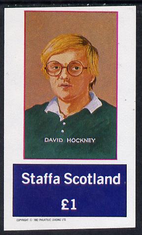 Staffa 1982 Artists (David Hockney) imperf souvenir sheet (£1 value) unmounted mint, stamps on arts     personalities    hockney