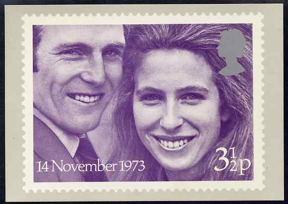Great Britain 1973 Royal Wedding 3.5p PHQ card unused and Post Office fresh, stamps on , stamps on  stamps on royalty, stamps on  stamps on 