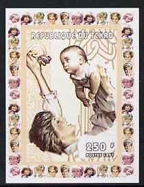 Chad 1997 Princess Diana 250f series #8 imperf deluxe sheet unmounted mint, stamps on , stamps on  stamps on personalities, stamps on  stamps on diana, stamps on  stamps on royalty, stamps on  stamps on women