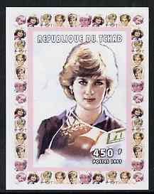Chad 1997 Princess Diana 450f series #3 imperf deluxe sheet unmounted mint, stamps on personalities, stamps on diana, stamps on royalty, stamps on women