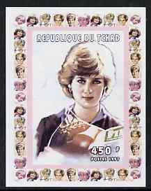 Chad 1997 Princess Diana 450f series #3 imperf deluxe sheet unmounted mint, stamps on , stamps on  stamps on personalities, stamps on  stamps on diana, stamps on  stamps on royalty, stamps on  stamps on women