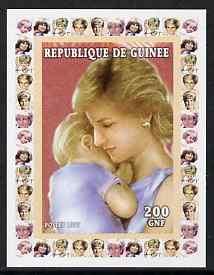 Guinea - Conakry 1997 Princess Diana 200f series #2 imperf deluxe sheet unmounted mint, stamps on personalities, stamps on diana, stamps on royalty, stamps on women