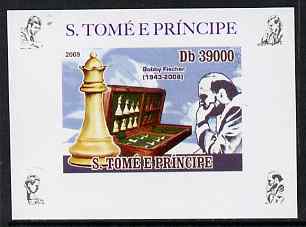 St Thomas & Prince Islands 2009 Chess Grand Masters #1 - Bobby Fischer individual imperf deluxe sheet unmounted mint. Note this item is privately produced and is offered purely on its thematic appeal, stamps on , stamps on  stamps on personalities, stamps on  stamps on chess