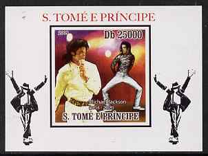 St Thomas & Prince Islands 2009 Michael Jackson #3 individual imperf deluxe sheet unmounted mint. Note this item is privately produced and is offered purely on its thematic appeal, stamps on , stamps on  stamps on personalities, stamps on  stamps on music, stamps on  stamps on rock, stamps on  stamps on pops