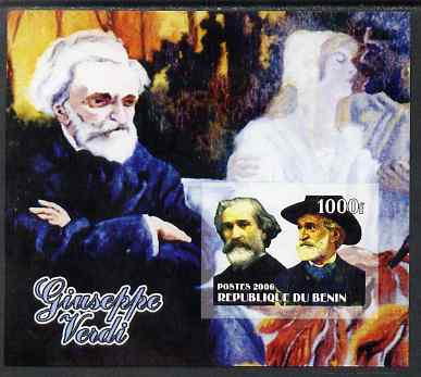 Benin 2006 Giuseppe Verdi #1 imperf m/sheet unmounted mint , stamps on personalities, stamps on music, stamps on verdi, stamps on composers
