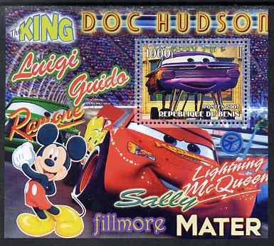 Benin 2007 Disney's Lightning McQueen #6 perf m/sheet showing Ramone unmounted mint, stamps on disney, stamps on films, stamps on cinema, stamps on movies, stamps on cartoons, stamps on cars