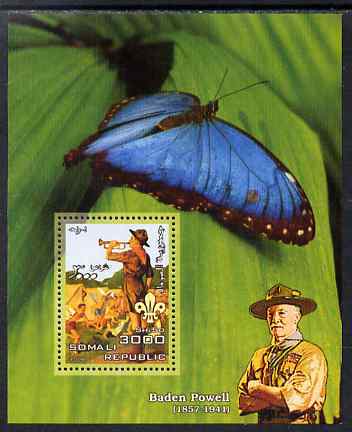 Somalia 2006 Scouts & Butterflies #3 perf s/sheet unmounted mint (Scout image by Norman Rockwell), stamps on scouts, stamps on butterflies, stamps on rockwell