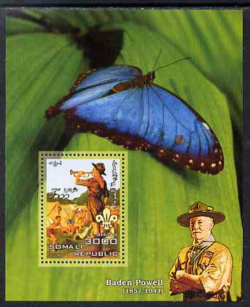 Somalia 2006 Scouts & Butterflies #3 perf s/sheet unmounted mint (Scout image by Norman Rockwell), stamps on , stamps on  stamps on scouts, stamps on  stamps on butterflies, stamps on  stamps on rockwell