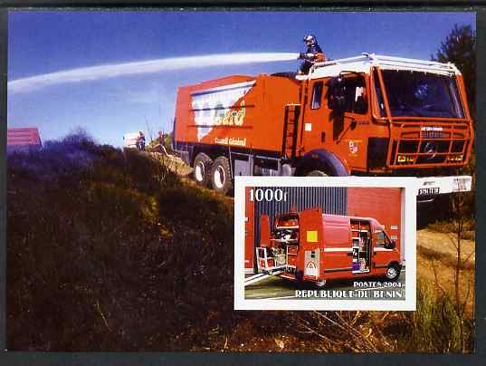 Benin 2004 Fire Engines #3 imperf m/sheet unmounted mint, stamps on fire