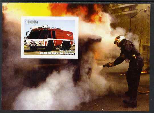 Benin 2004 Fire Engines #4 imperf m/sheet unmounted mint. Note this item is privately produced and is offered purely on its thematic appeal, stamps on , stamps on  stamps on fire