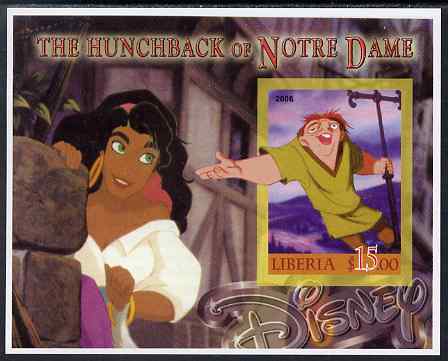 Liberia 2006 Walt Disney - The Hunchback of Notre Dame imperf m/sheet unmounted mint, stamps on disney, stamps on films, stamps on children, stamps on movies, stamps on 