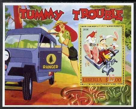 Liberia 2006 Walt Disney - Tummy Trouble perf m/sheet unmounted mint, stamps on , stamps on  stamps on disney, stamps on  stamps on films, stamps on  stamps on children, stamps on  stamps on movies, stamps on  stamps on 