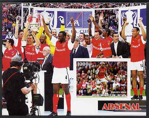 Benin 2003 Arsenal Football Club imperf m/sheet unmounted mint, stamps on , stamps on football, stamps on sport