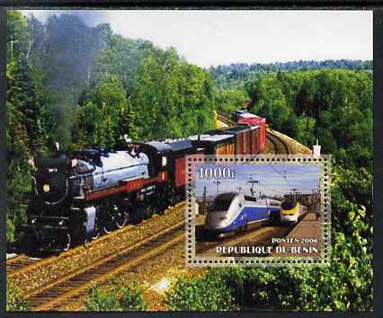 Benin 2006 Railways #5 perf m/sheet unmounted mint, stamps on railways