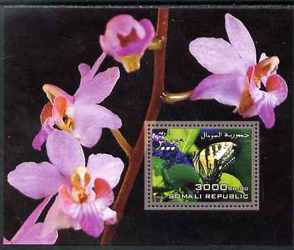 Somalia 2006 Butterflies & Orchids #1 perf s/sheet unmounted mint, stamps on , stamps on  stamps on butterflies, stamps on  stamps on orchids, stamps on  stamps on flowers