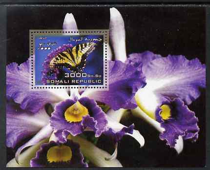 Somalia 2006 Butterflies & Orchids #3 perf s/sheet unmounted mint, stamps on , stamps on  stamps on butterflies, stamps on  stamps on orchids, stamps on  stamps on flowers