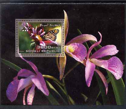 Somalia 2006 Butterflies & Orchids #4 perf s/sheet unmounted mint, stamps on butterflies, stamps on orchids, stamps on flowers