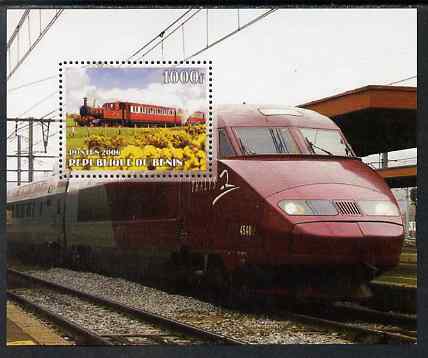 Benin 2006 Railways #9 perf m/sheet unmounted mint, stamps on railways