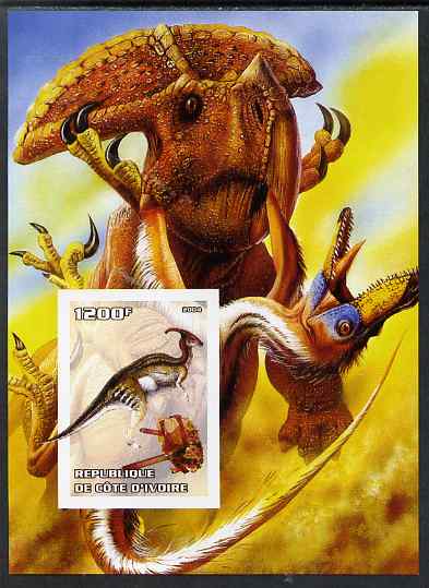 Ivory Coast 2004 Dinosaurs #3 imperf m/sheet unmounted mint, stamps on dinosaurs