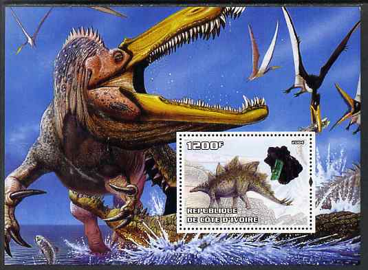 Ivory Coast 2004 Dinosaurs #4 perf m/sheet unmounted mint, stamps on , stamps on  stamps on dinosaurs