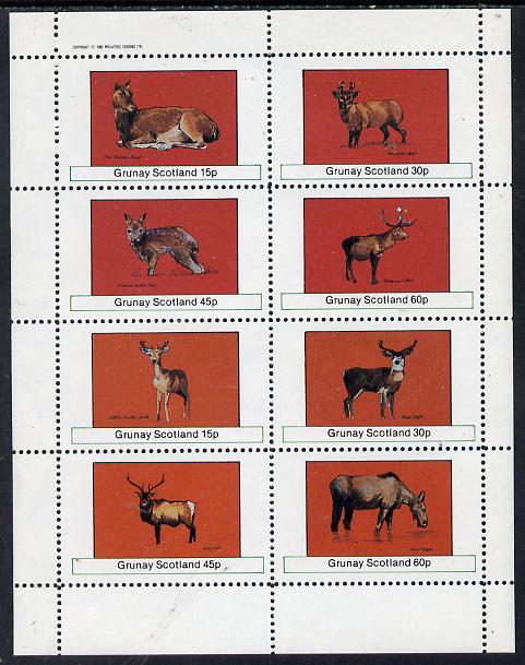 Grunay 1982 Deer (Hind, Water Deer, Wapiki, etc) perf  set of 8 values (15p to 60p) unmounted mint, stamps on , stamps on  stamps on animals    deer