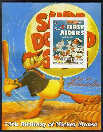 Somalia 2004 75th Birthday of Mickey Mouse #06 - First Aiders imperf m/sheet unmounted mint, stamps on , stamps on  stamps on disney, stamps on  stamps on personalities, stamps on  stamps on films, stamps on  stamps on cinema, stamps on  stamps on medical, stamps on  stamps on baseball