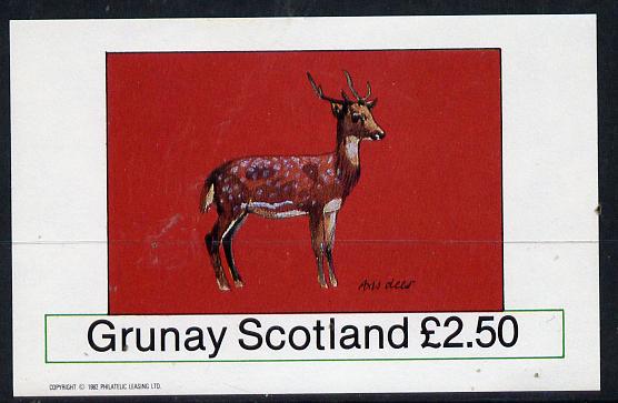 Grunay 1982 Deer (Axis Deer) imperf deluxe sheet (£2.50 value) unmounted mint, stamps on animals    deer