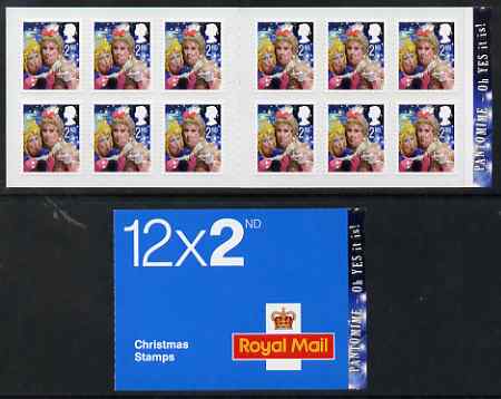 Great Britain 2008 Christmas - Pantomine booklet containg 12 x 2nd Class self adhesive stamps, cover inscribed Oh YES it is, SG LX35a, stamps on christmas, stamps on pantomime, stamps on children, stamps on self adhesive, stamps on theatre