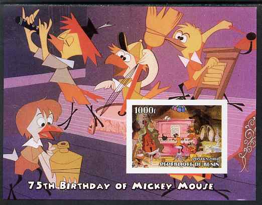 Benin 2004 75th Birthday of Mickey Mouse - Jazz Band imperf m/sheet unmounted mint, stamps on disney, stamps on films, stamps on movies, stamps on cinema, stamps on music, stamps on jazz