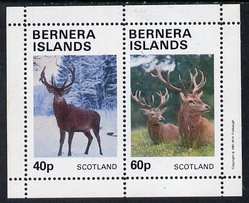 Bernera 1981 Deer perf  set of 2 values (40p & 60p) unmounted mint, stamps on , stamps on  stamps on animals    deer