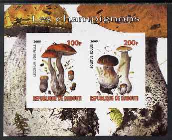 Djibouti 2009 Fungi #1 imperf sheetlet containing 2 values unmounted mint, stamps on , stamps on  stamps on fungi