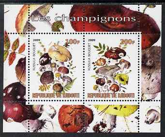 Djibouti 2009 Fungi #2 perf sheetlet containing 2 values unmounted mint, stamps on fungi