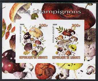 Djibouti 2009 Fungi #2 imperf sheetlet containing 2 values unmounted mint, stamps on fungi