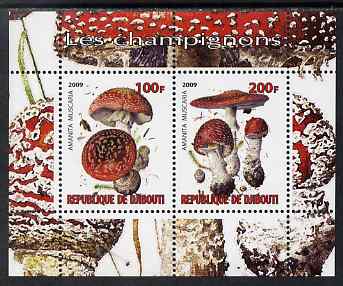 Djibouti 2009 Fungi #4 perf sheetlet containing 2 values unmounted mint, stamps on fungi