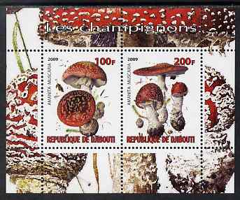 Djibouti 2009 Fungi #4 perf sheetlet containing 2 values unmounted mint, stamps on , stamps on  stamps on fungi