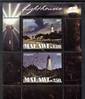 Malawi 2009 Lighthouses perf sheetlet containing 2 values unmounted mint, stamps on , stamps on  stamps on lighthouses