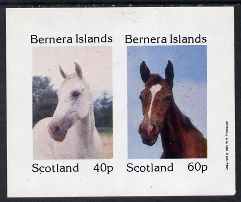 Bernera 1981 Horses imperf  set of 2 values (40p & 60p) unmounted mint, stamps on animals    horses