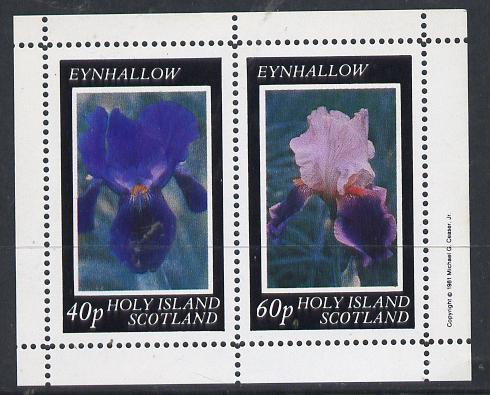 Eynhallow 1981 Irises perf  set of 2 values unmounted mint, stamps on flowers, stamps on iris