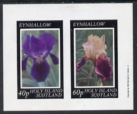 Eynhallow 1981 Irises imperf  set of 2 values unmounted mint, stamps on flowers, stamps on iris